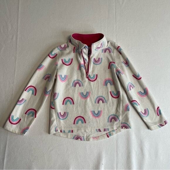 Jumping Beans Rainbow Fleece Pullover white half zip sweatshirt Girls Size 3T - Picture 5 of 7